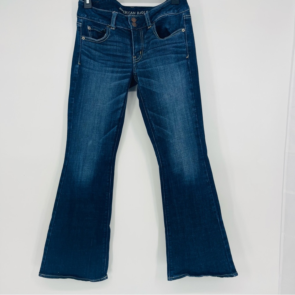 American Eagle Y2K Artist Stretch Dark Wash Flare Jeans Size 4